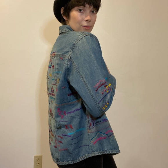 Vintage Embroidered Jean Jacket - Picture 4 of 6